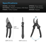 AC Infinity Stainless Steel Pruning Shear 8" Bypass Blades