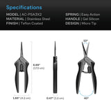 AC Infinity Stainless Steel Pruning Shear Ergonomic Lightweight 6.6"