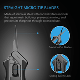 AC Infinity Stainless Steel Pruning Shear, Ergonomic Lightweight, 6.6" Straight Blades, 2-Pack