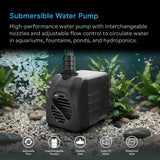 AC Infinity Submersible Water Pump 5-Feet Lift Height 396 GPH (1500