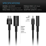 AC Infinity UIS Controller to Device Cable for Controller AI+, Controller 69 Pro and Pro+, Female to Male, 10 ft.