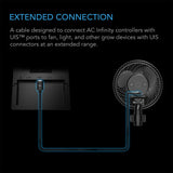 AC Infinity UIS to UIS Extension Cable L-Shaped Male to Male 10 ft.