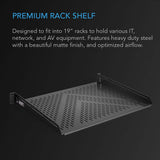 AC Infinity Vented Cantilever 1U Rack Shelf 14"