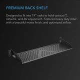 AC Infinity Vented Cantilever 1U Rack Shelf 6"