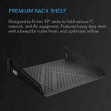 AC Infinity Vented Cantilever 2U Rack Shelf 16"