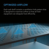 AC Infinity Vented Cantilever 2U Rack Shelf 16"