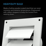 AC Infinity Wall Mount Duct Shutter 4-Inch White Steel