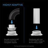 AC Infinity Window Duct Kit Adjustable Vent Port for Inline Fans