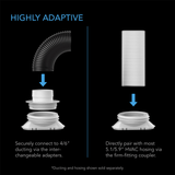 AC Infinity Window Duct Kit, Adjustable Vent Port for Inline Fans