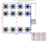 ALIEN Hydroponics AERO 12 Pot 3 Row 15L Compact Header Kit