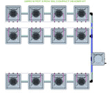 ALIEN Hydroponics AERO 12 Pot 3 Row 30L Compact Header Kit