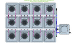 ALIEN Hydroponics AERO 12 Pot 3 Row 30L Remote Header Kit