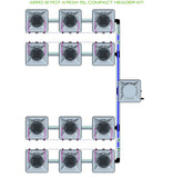 ALIEN Hydroponics AERO 12 Pot 4 Row 15L Compact Header Kit