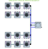 ALIEN Hydroponics AERO 12 Pot 4 Row 15L Remote Header Kit