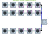 ALIEN Hydroponics AERO 15 Pot 3 Row 15L Compact Header Kit