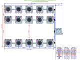 ALIEN Hydroponics AERO 15 Pot 3 Row 15L Compact Header Kit