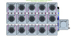 ALIEN Hydroponics AERO 15 Pot 3 Row 15L Compact Header Kit