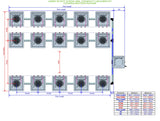 ALIEN Hydroponics AERO 15 Pot 3 Row 30L Compact Header Kit