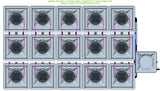 ALIEN Hydroponics AERO 15 Pot 3 Row 30L Compact Header Kit