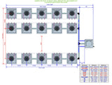 ALIEN Hydroponics AERO 15 Pot 3 Row 30L Remote Header Kit