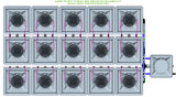 ALIEN Hydroponics AERO 15 Pot 3 Row 30L Remote Header Kit