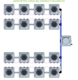 ALIEN Hydroponics AERO 16 Pot 4 Row 15L Compact Header Kit