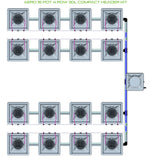 ALIEN Hydroponics AERO 16 Pot 4 Row 30L Compact Header Kit