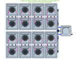 ALIEN Hydroponics AERO 16 Pot 4 Row 30L Remote Header Kit