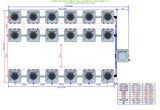 ALIEN Hydroponics AERO 18 Pot 3 Row 15L Compact Header Kit