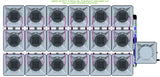 ALIEN Hydroponics AERO 18 Pot 3 Row 15L Compact Header Kit