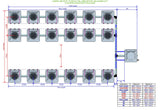 ALIEN Hydroponics AERO 18 Pot 3 Row 15L Remote Header Kit