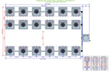 ALIEN Hydroponics AERO 18 Pot 3 Row 30L Compact Header Kit