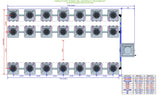 ALIEN Hydroponics AERO 21 Pot 3 Row 15L Compact Header Kit