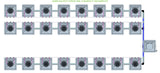 ALIEN Hydroponics AERO 24 Pot 3 Row 30L Compact Header Kit