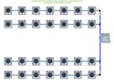 ALIEN Hydroponics AERO 28 Pot 4 Row 15L Compact Header Kit