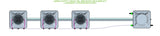 ALIEN Hydroponics AERO 3 Pot 1 Row 15L Remote Header Kit