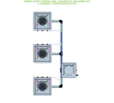 ALIEN Hydroponics AERO 3 Pot 3 Row 30L Compact Header Kit
