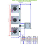 ALIEN Hydroponics AERO 3 Pot 3 Row 30L Remote Header Kit