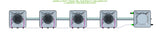 ALIEN Hydroponics AERO 4 Pot 1 Row 15L Compact Header Kit