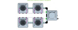 ALIEN Hydroponics AERO 4 Pot 2 Row 15L Compact Header Kit