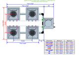 ALIEN Hydroponics AERO 4 Pot 2 Row 30L Compact Header Kit