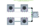 ALIEN Hydroponics AERO 4 Pot 2 Row 30L Compact Header Kit