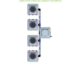 ALIEN Hydroponics AERO 4 Pot 4 Row 15L Compact Header Kit