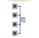 ALIEN Hydroponics AERO 4 Pot 4 Row 15L Compact Header Kit
