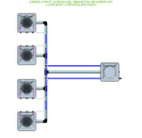 ALIEN Hydroponics AERO 4 Pot 4 Row 15L Remote Header Kit