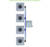 ALIEN Hydroponics AERO 4 Pot 4 Row 30L Compact Header Kit