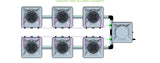 ALIEN Hydroponics AERO 6 Pot 2 Row 15L Compact Header Kit