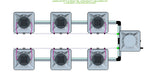 ALIEN Hydroponics AERO 6 Pot 2 Row 15L Compact Header Kit