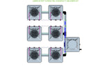 ALIEN Hydroponics AERO 6 Pot 3 Row 15L Compact Header Kit