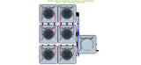 ALIEN Hydroponics AERO 6 Pot 3 Row 15L Compact Header Kit